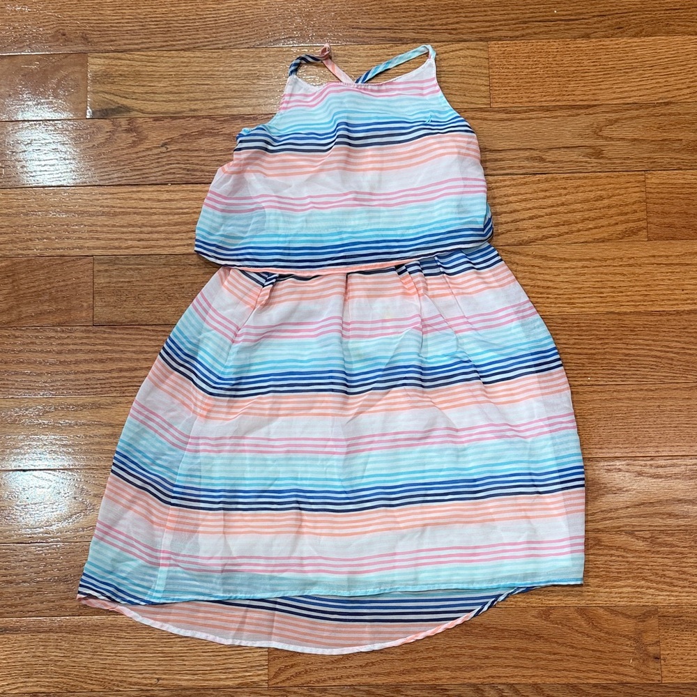 Nautica Kids Dress with Pink and Blue Stripes - Size 6